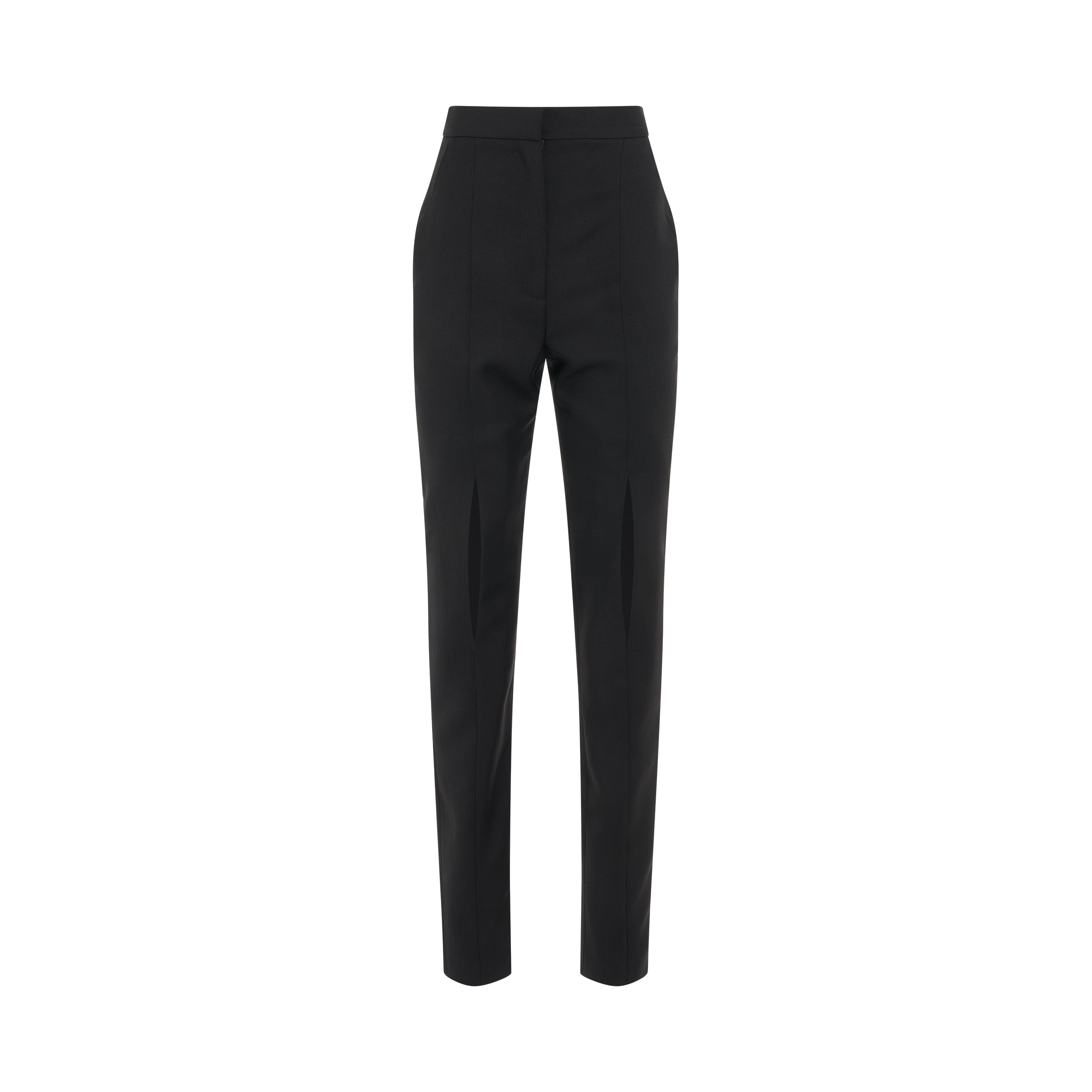 Slash Detail Cigarette Trousers in Black