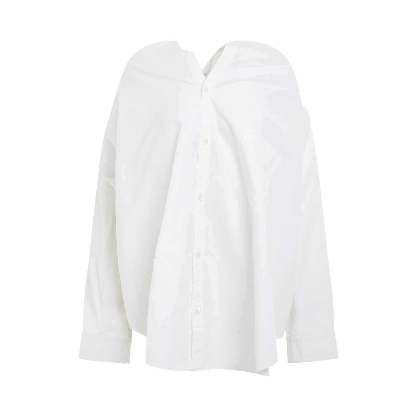 Knotted Vareuse Shirt in White