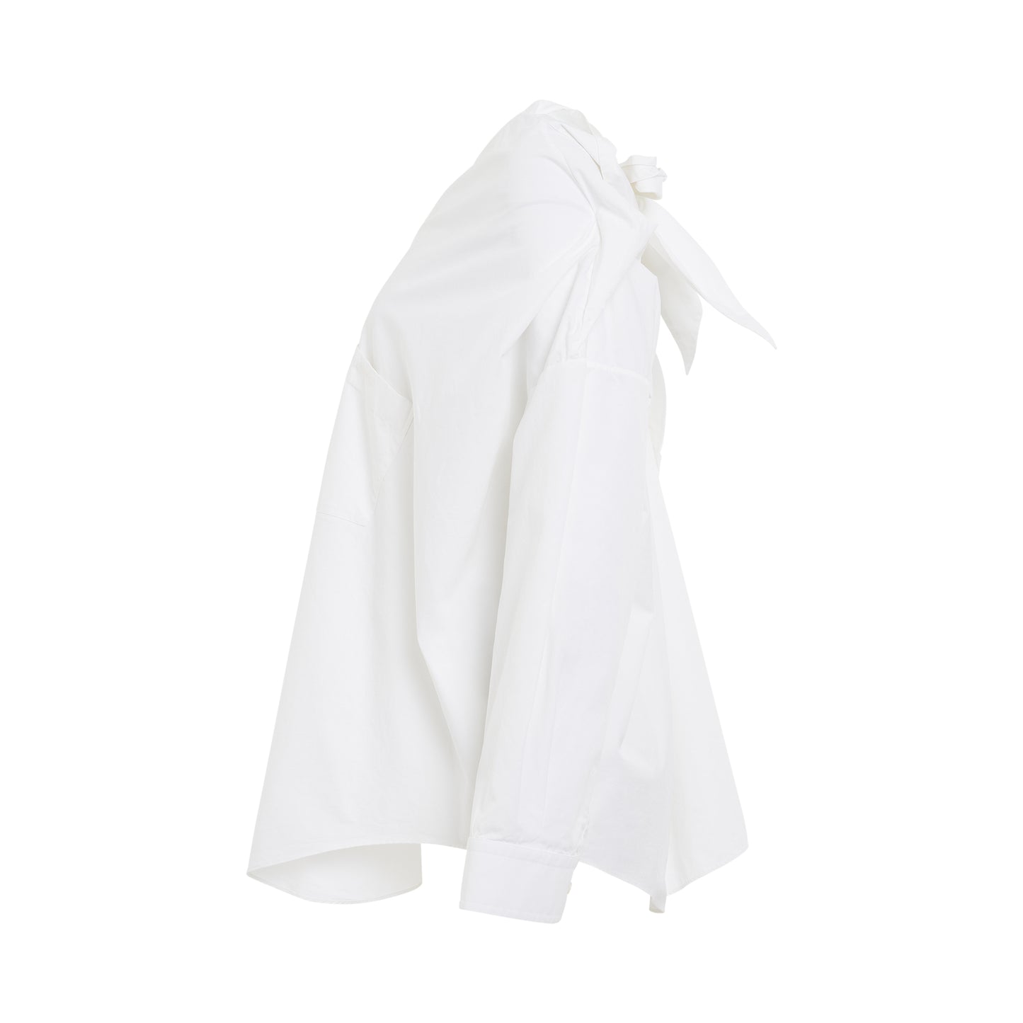 Knotted Vareuse Shirt in White