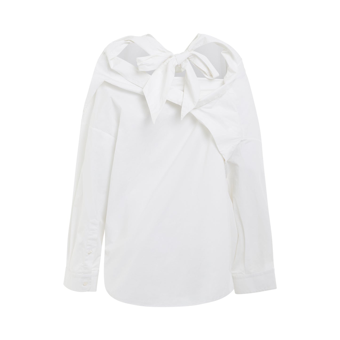 Knotted Vareuse Shirt in White