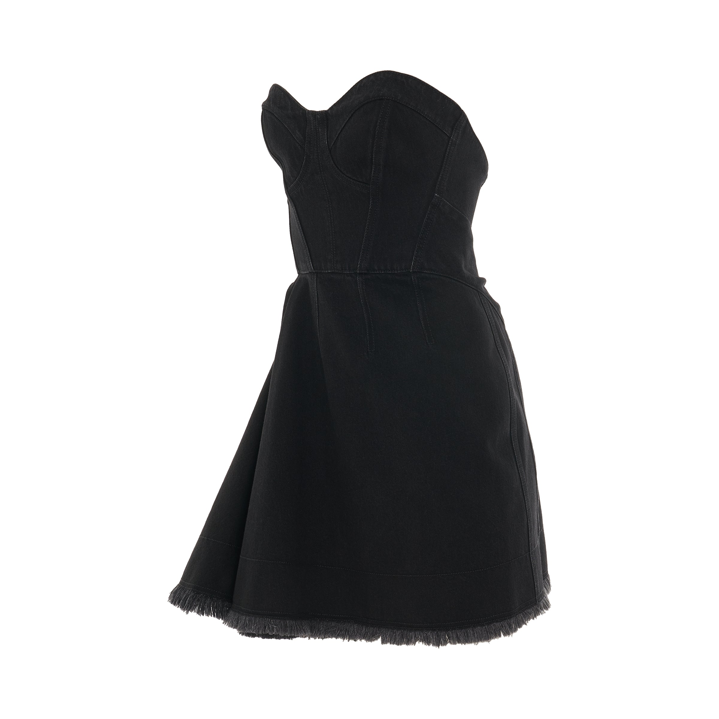 alexander mcqueen mini bustier denim dress in black regular price ...