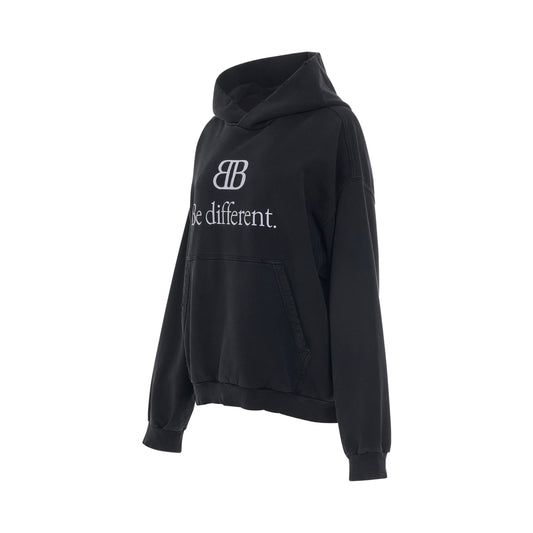 Be Different Medium Fit Hoodie in Black/White