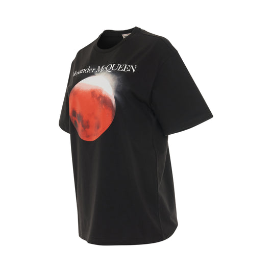 Red Moon Oversized T-Shirt in Black