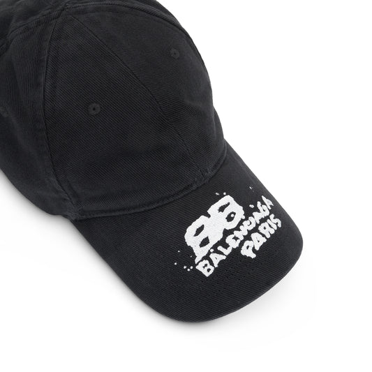 Hand Drawn BB Icon Cap in Black/White