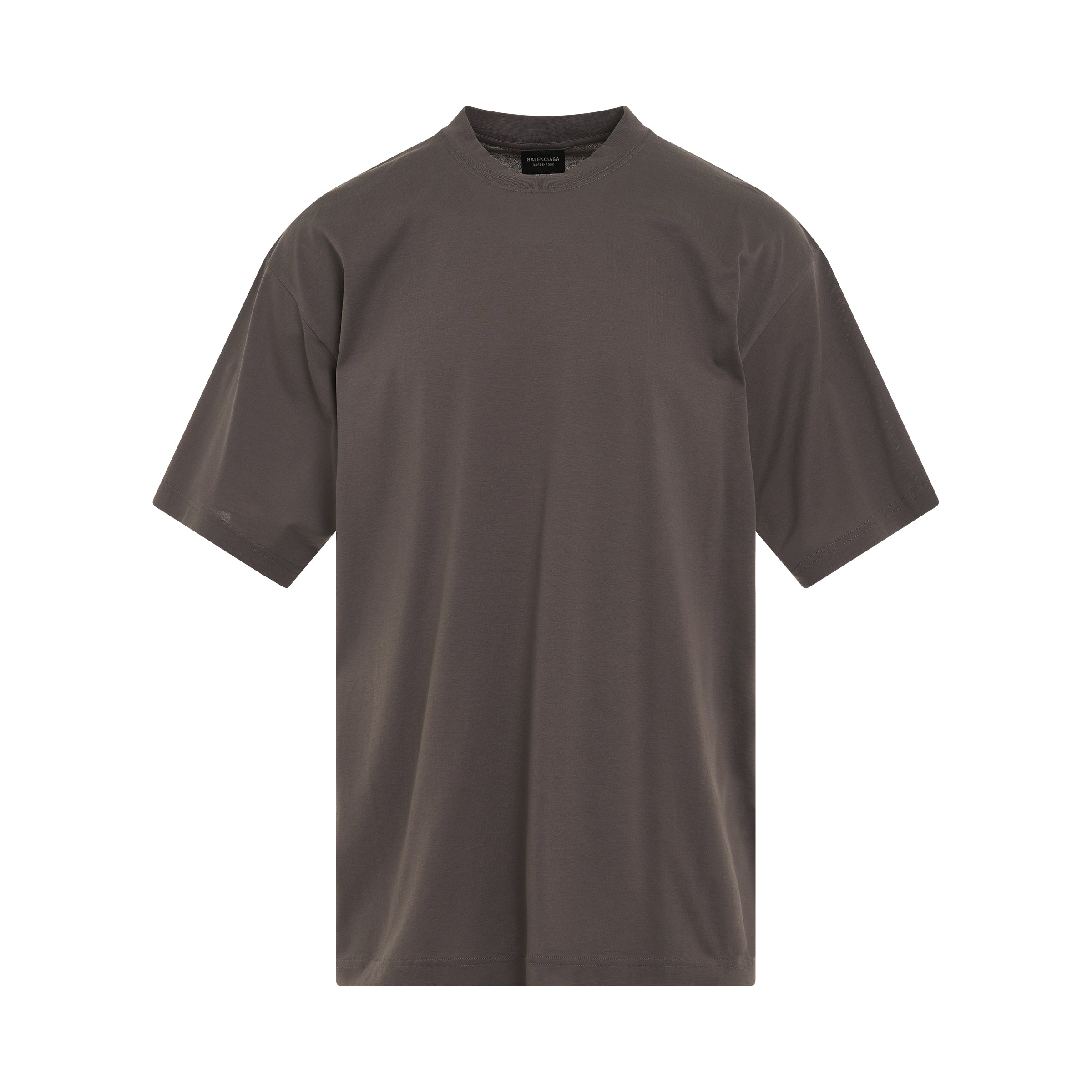 Care Label T-Shirt Medium Fit in Grey/Black