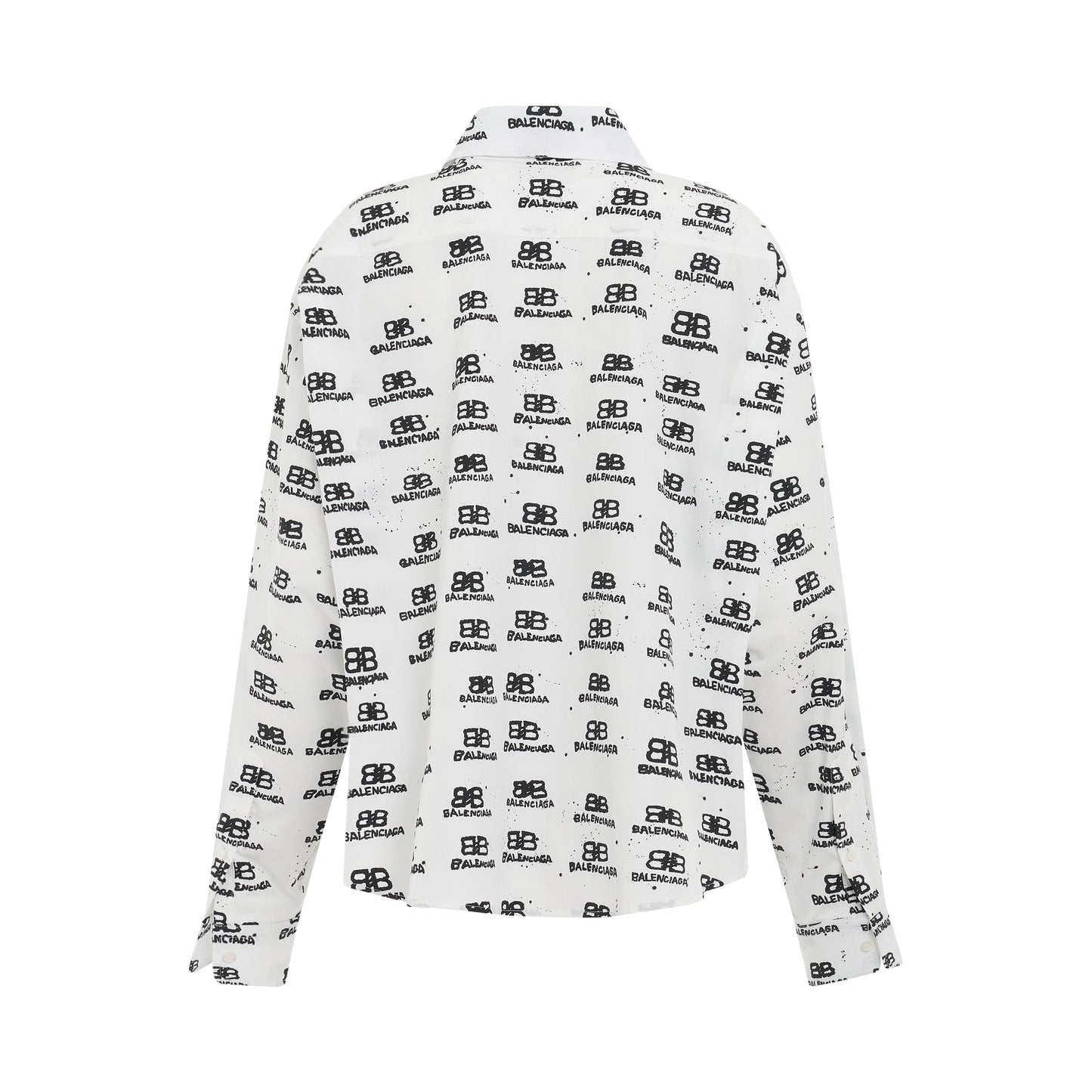 Hand Drawn BB Icon Swing Shirt in White/Black