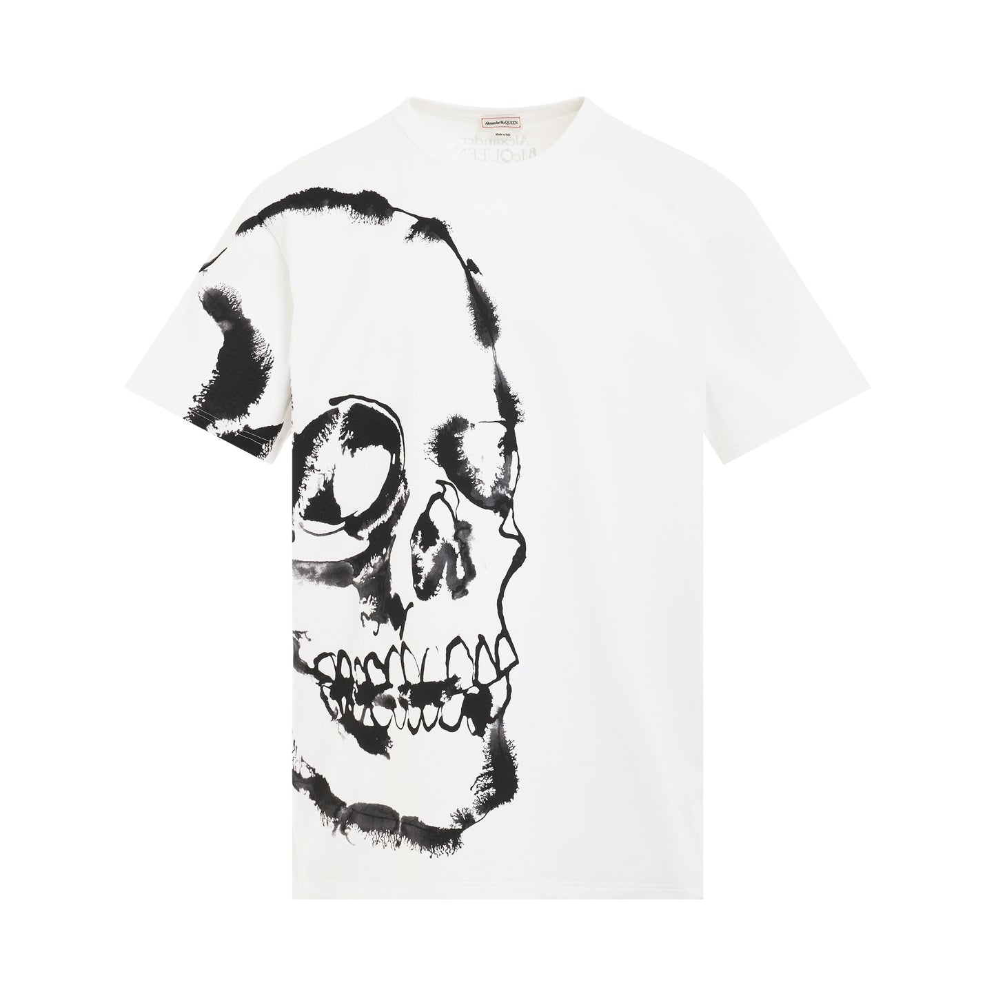 Watercolour Skull T-Shirt in White/Black