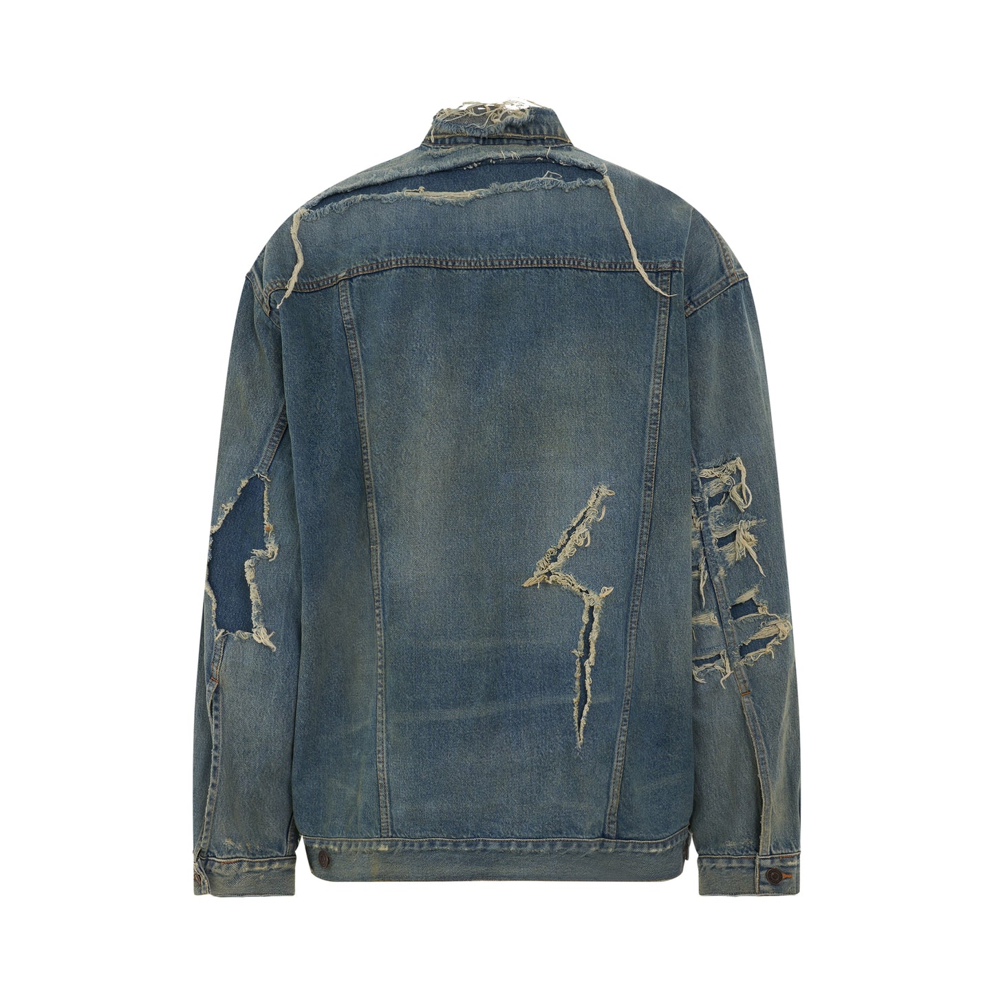 Patched Destroyed Jacket in True Blue