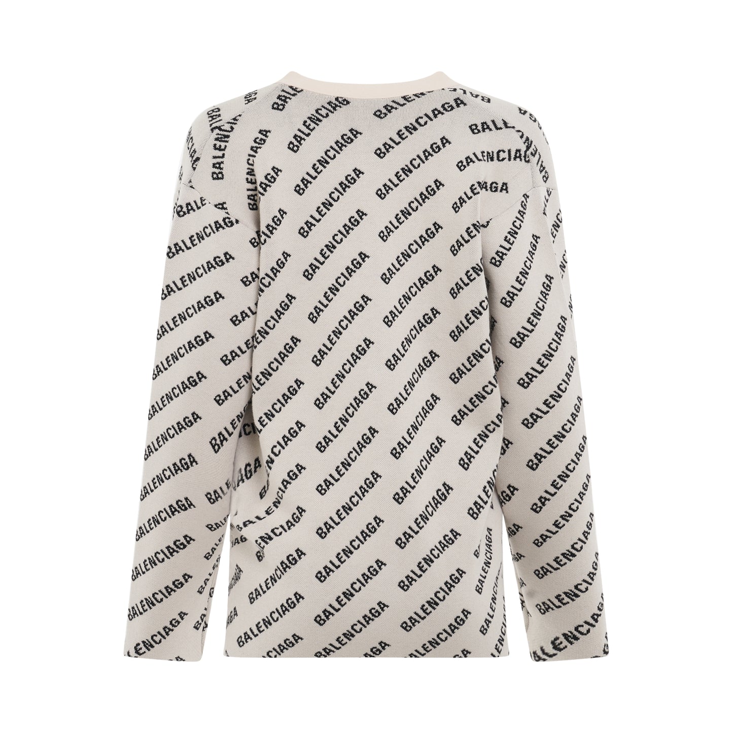 All Over Logo Cardigan in Chalky White/Black