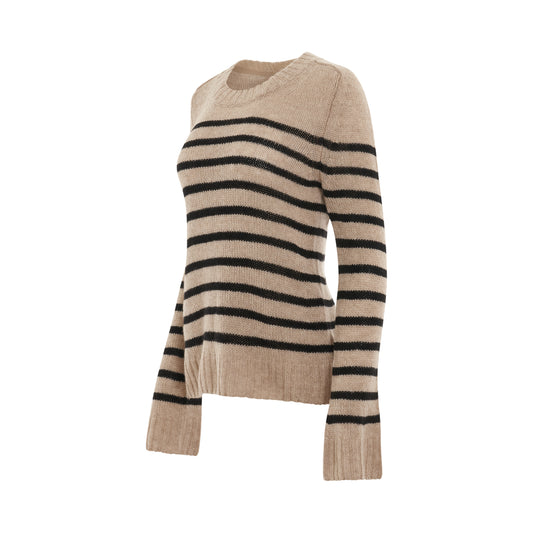 Tilda Sweater in Powder/Black Stripe