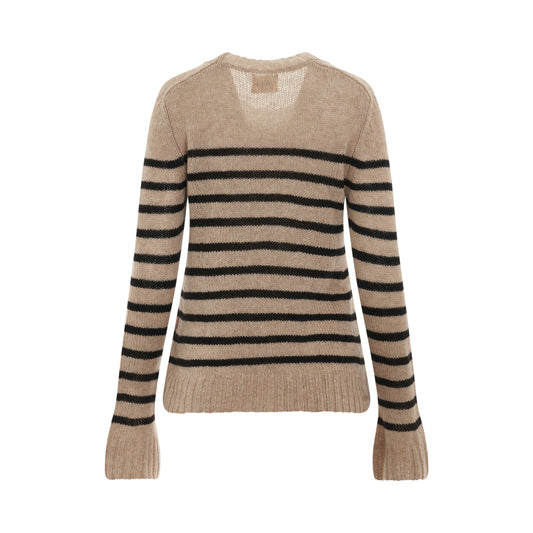 Tilda Sweater in Powder/Black Stripe