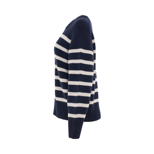 Mae Sweater in Marine/Glaze Stripe