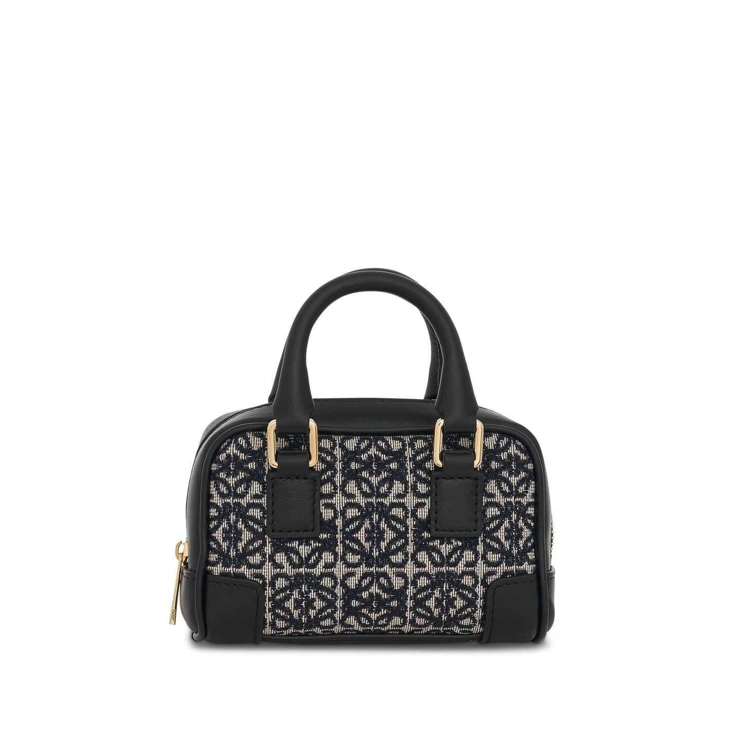 Nano Amazona Bag in Anagram Jacquard and Calfskin in Navy