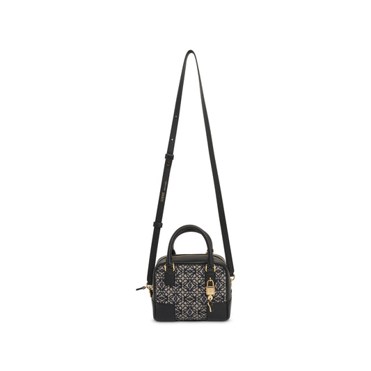 Amazona 16 Square Bag in Anagram Jacquard and Calfskin in Navy