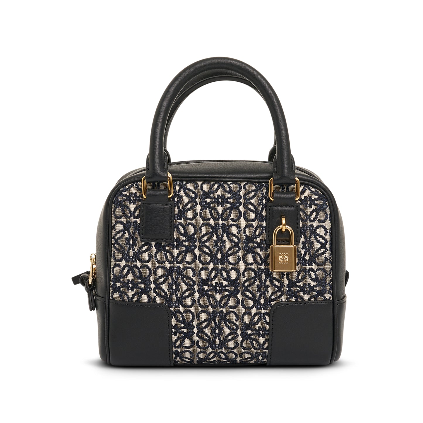 Amazona 16 Square Bag in Anagram Jacquard and Calfskin in Navy