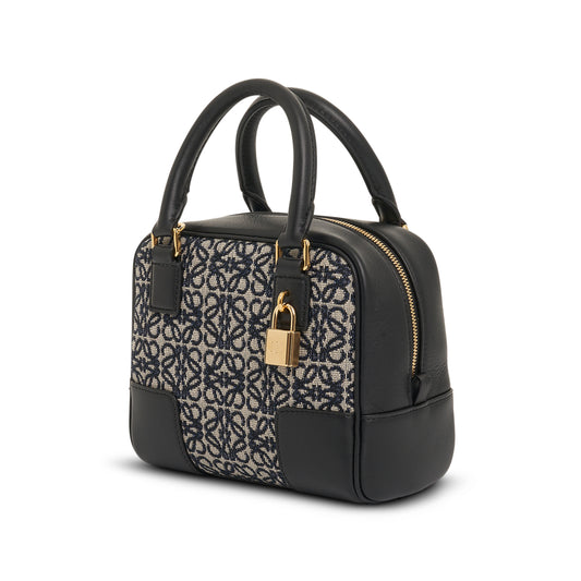 Amazona 16 Square Bag in Anagram Jacquard and Calfskin in Navy