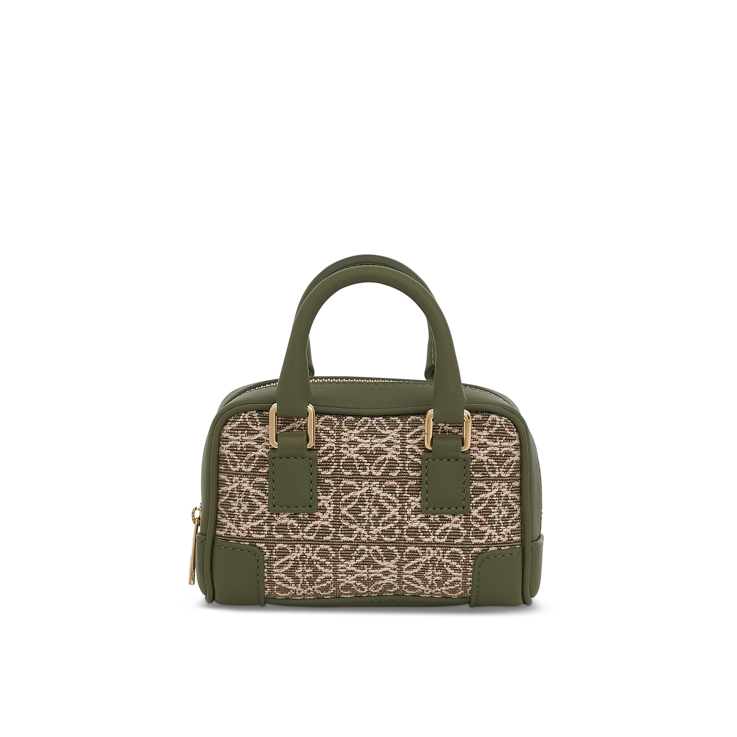 Nano Amazona Bag in Anagram Jacquard and Calfskin in Green