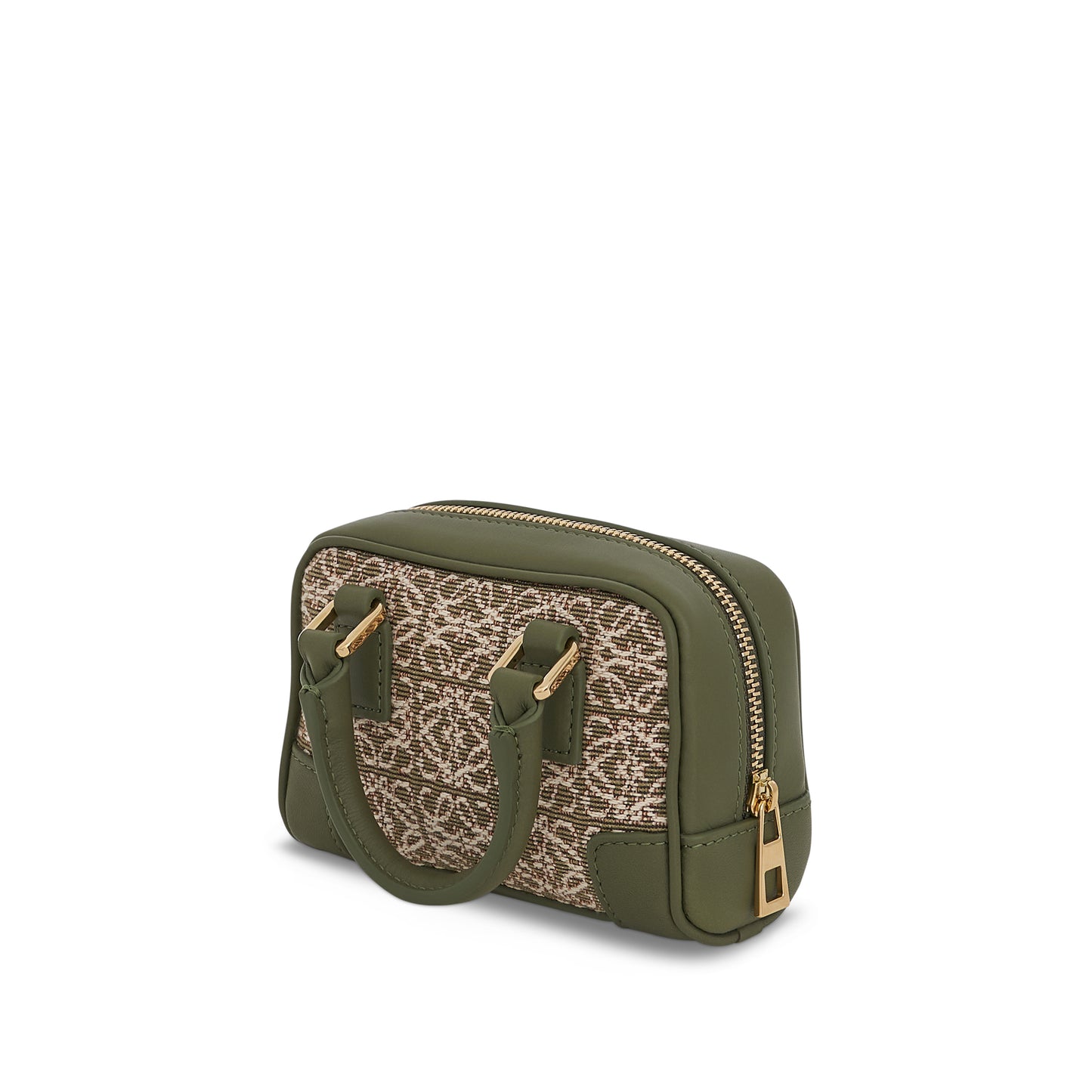 Nano Amazona Bag in Anagram Jacquard and Calfskin in Green