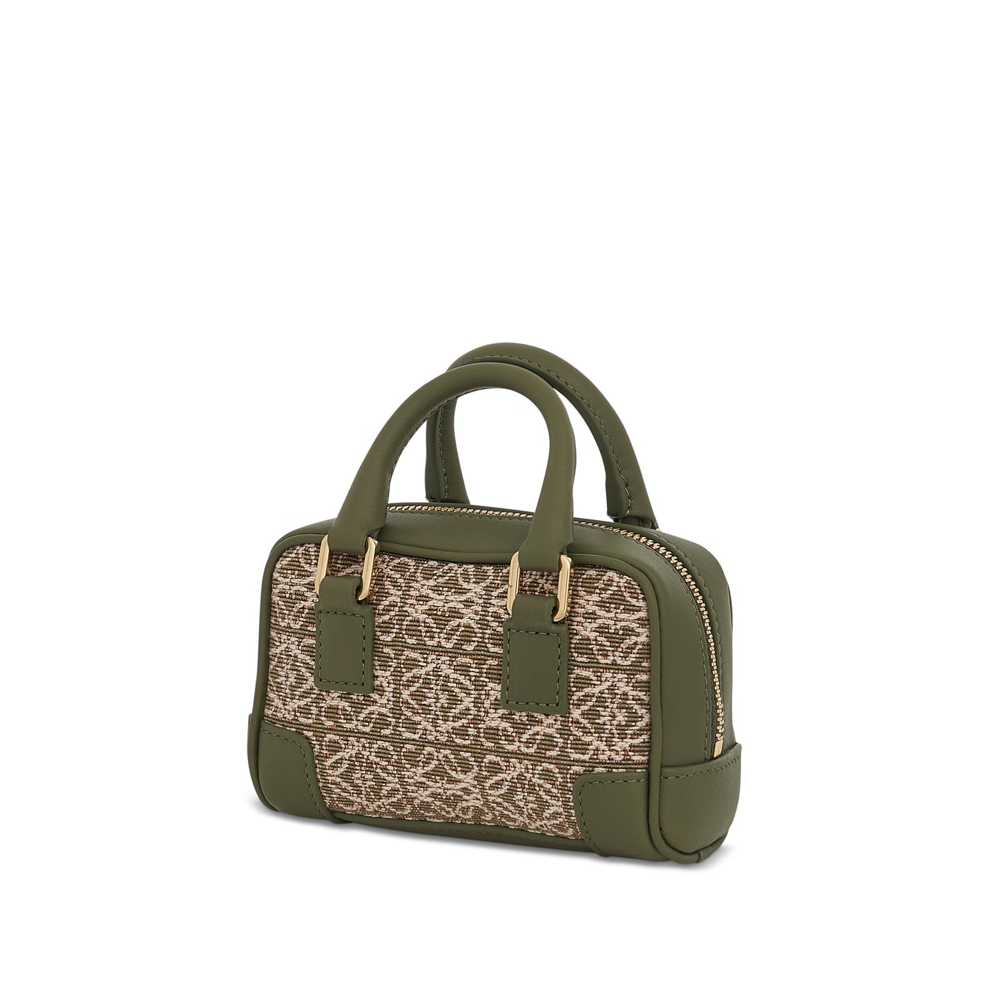 Nano Amazona Bag in Anagram Jacquard and Calfskin in Green