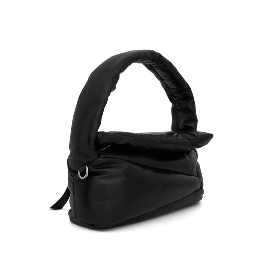 Puffer Puzzle Hobo Bag in Shiny Nappa Lambskin in Black