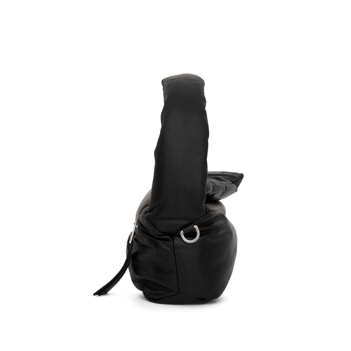 Puffer Puzzle Hobo Bag in Shiny Nappa Lambskin in Black