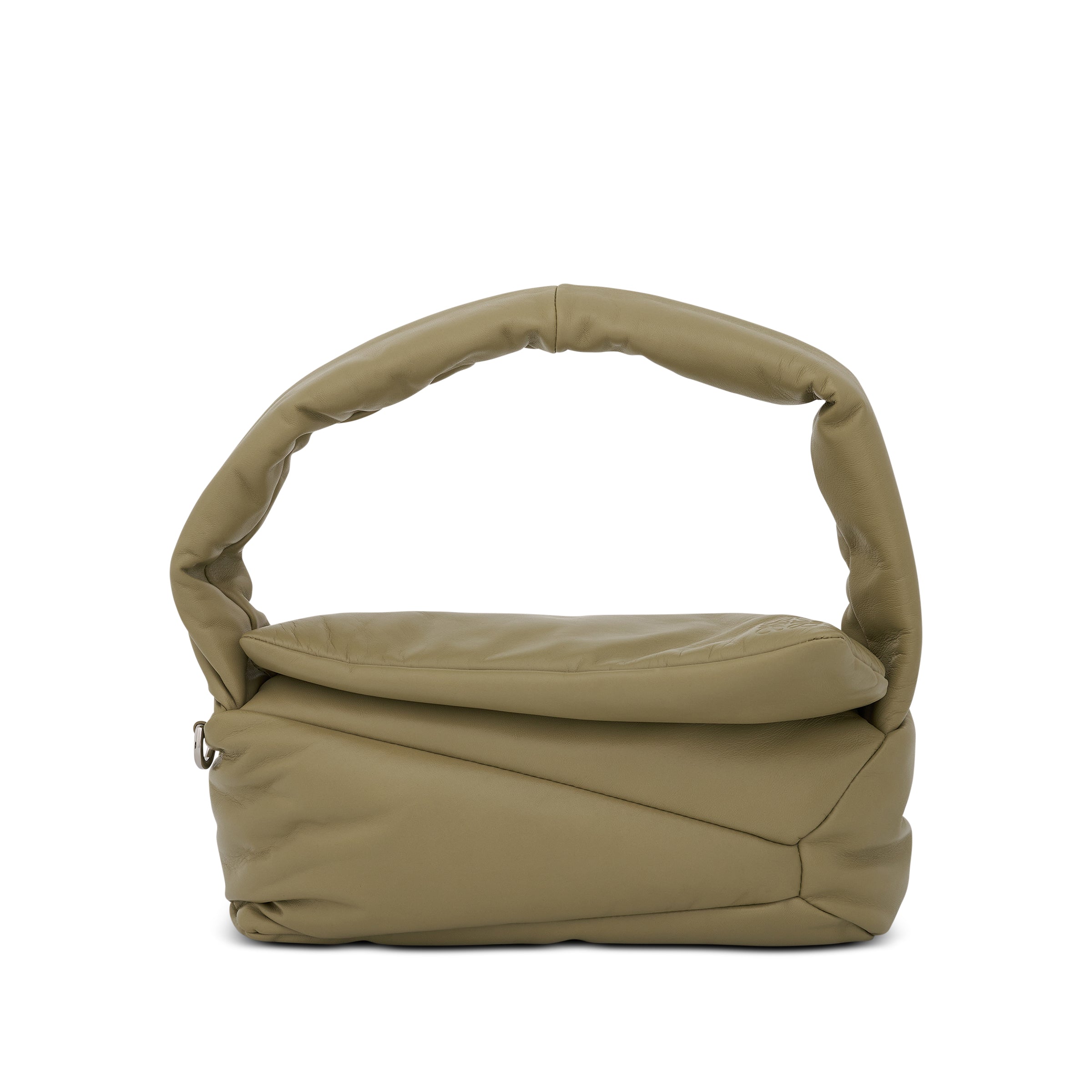 Puffer Puzzle Hobo Bag in Shiny Nappa Lambskin in Clay Green