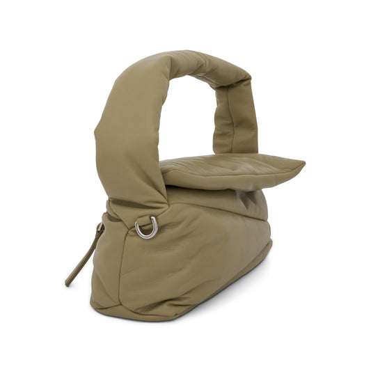 Puffer Puzzle Hobo Bag in Shiny Nappa Lambskin in Clay Green