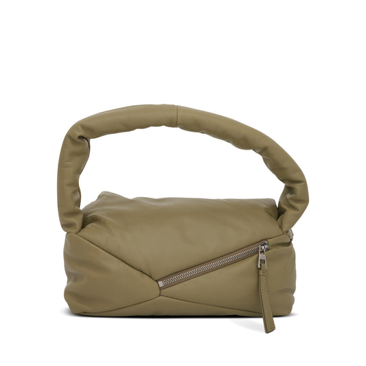 Puffer Puzzle Hobo Bag in Shiny Nappa Lambskin in Clay Green