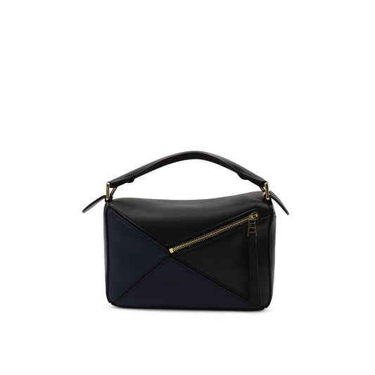 Small Puzzle Bag in Classic Calfskin in Black/Angora