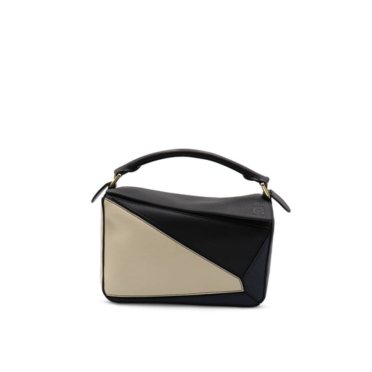 Small Puzzle Bag in Classic Calfskin in Black/Angora