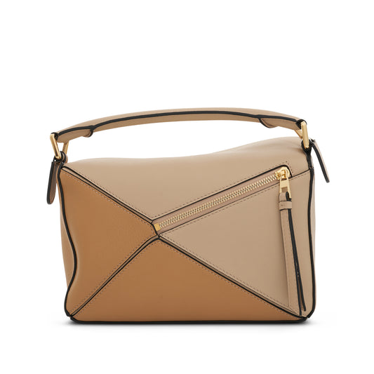 Small Puzzle Bag in Classic Calfskin in Dusty Beige/Soft White