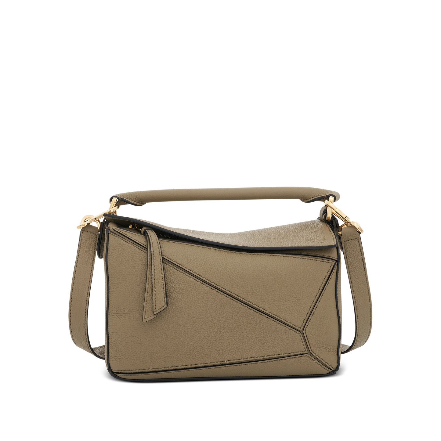 Loewe Small Puzzle Bag Patchwork Calfskin In Apricot/Green