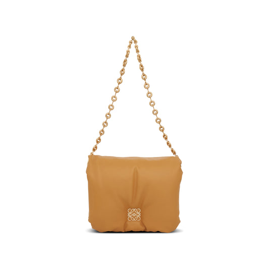 Puffer Goya Bag in Shiny Nappa Lambskin in Camel