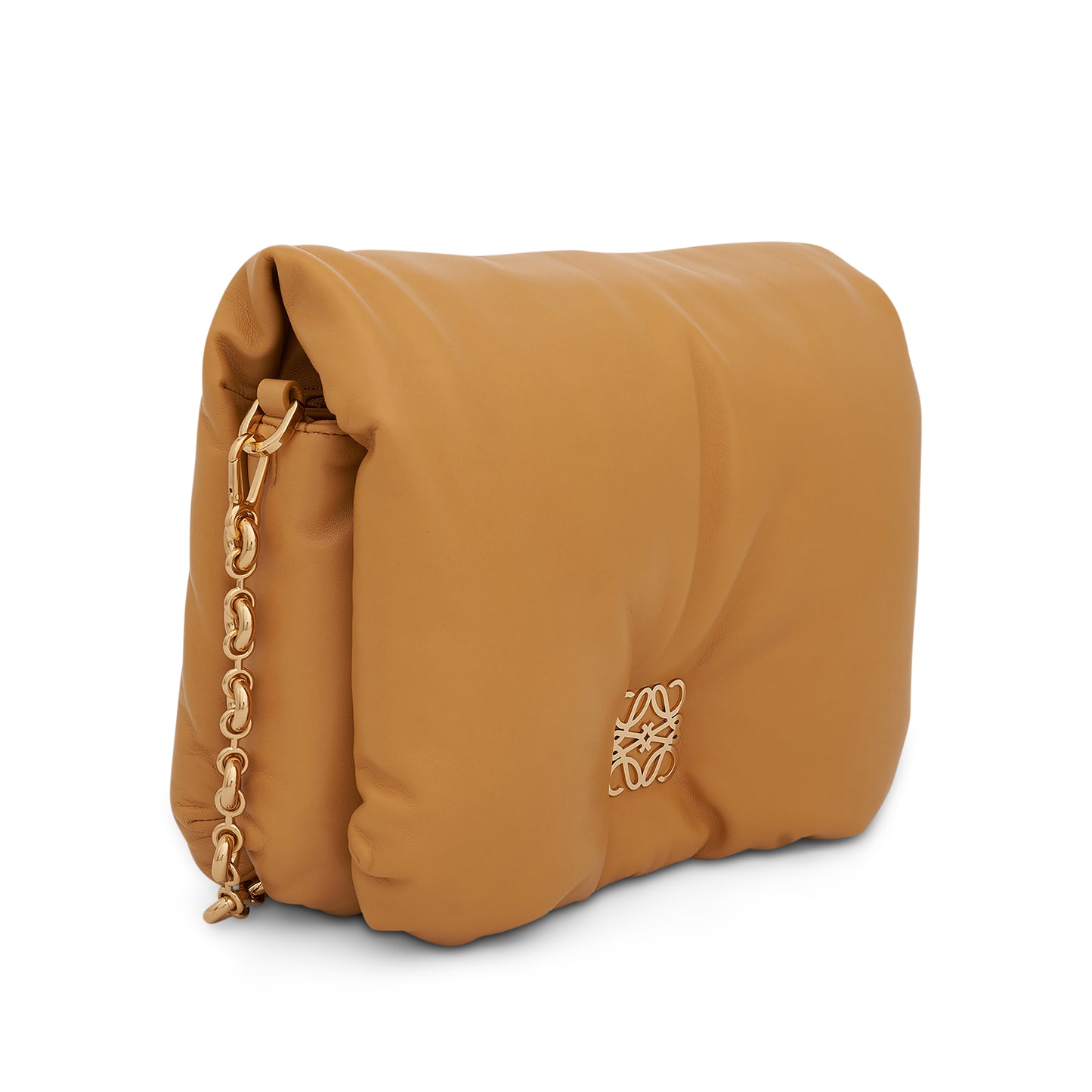 Puffer Goya Bag in Shiny Nappa Lambskin in Camel