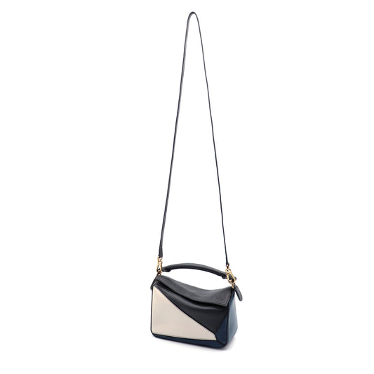 Mini Puzzle Bag in Classic Calfskin in Black/Angora