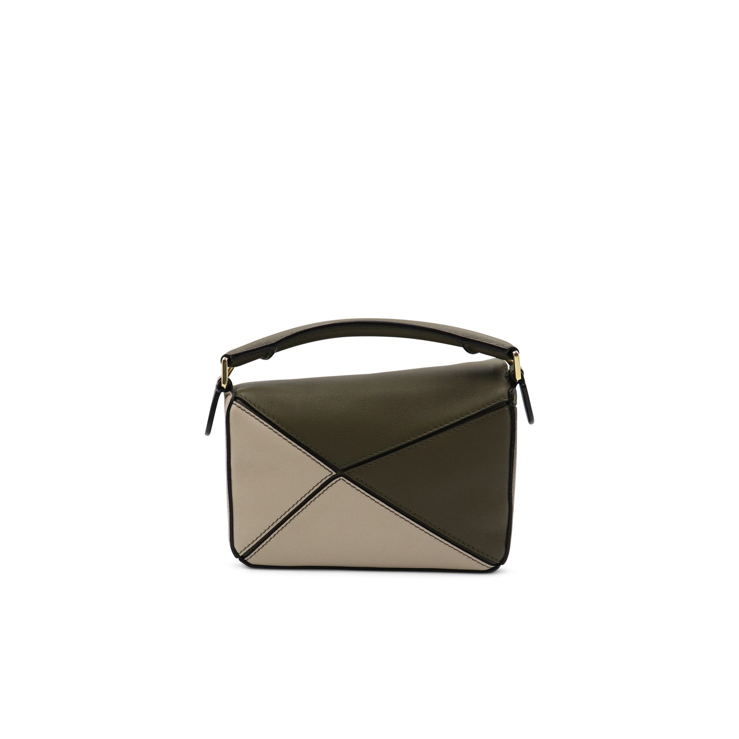 Mini Puzzle Bag in Classic Calfskin in Green/Light Oat