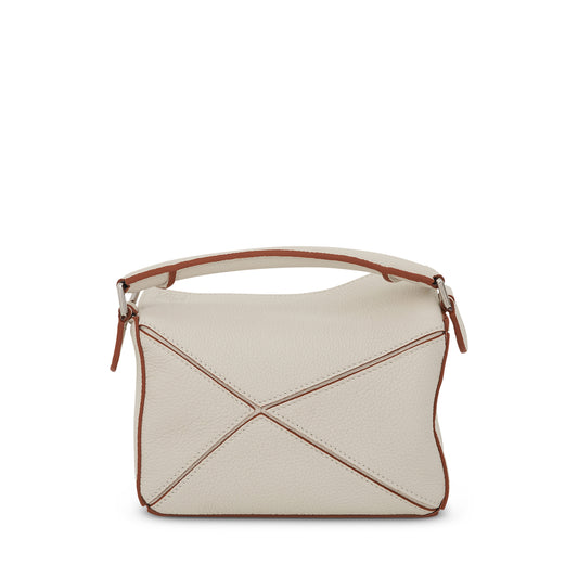 Mini Puzzle Bag in Soft Grained Calfskin in Soft White