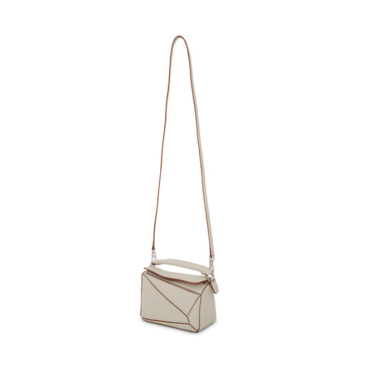 Mini Puzzle Bag in Soft Grained Calfskin in Soft White