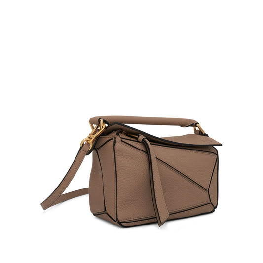 Mini Puzzle Bag in Soft Grained Calfskin in Sand