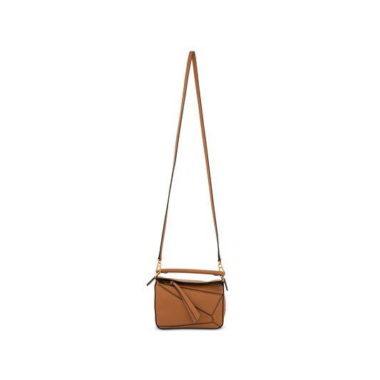 Mini Puzzle Bag in Soft Grained Calfskin in Light Caramel