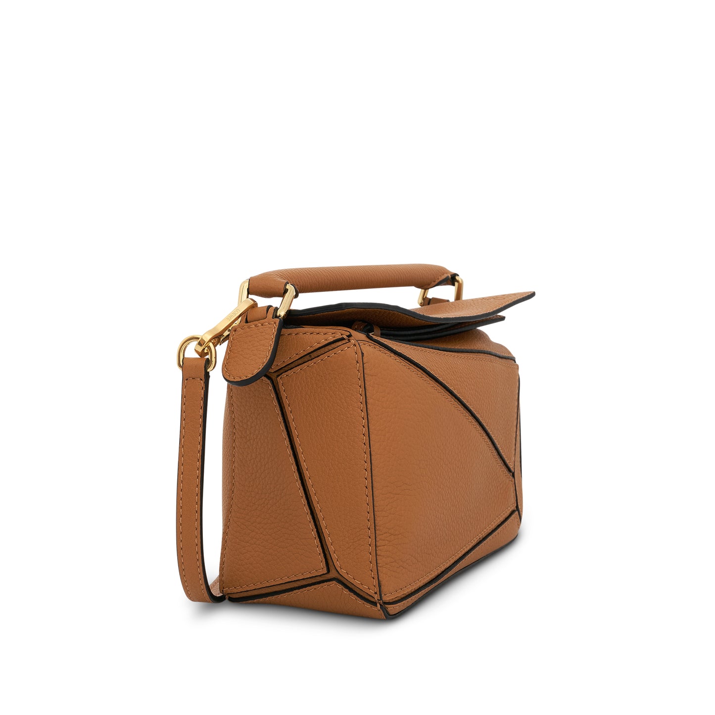 LOEWE Mini Puzzle Bag in Soft Grained Calfskin in Light Caramel