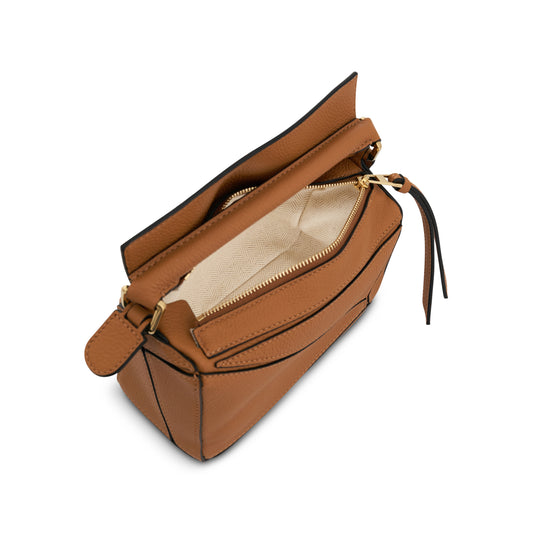 Mini Puzzle Bag in Soft Grained Calfskin in Light Caramel