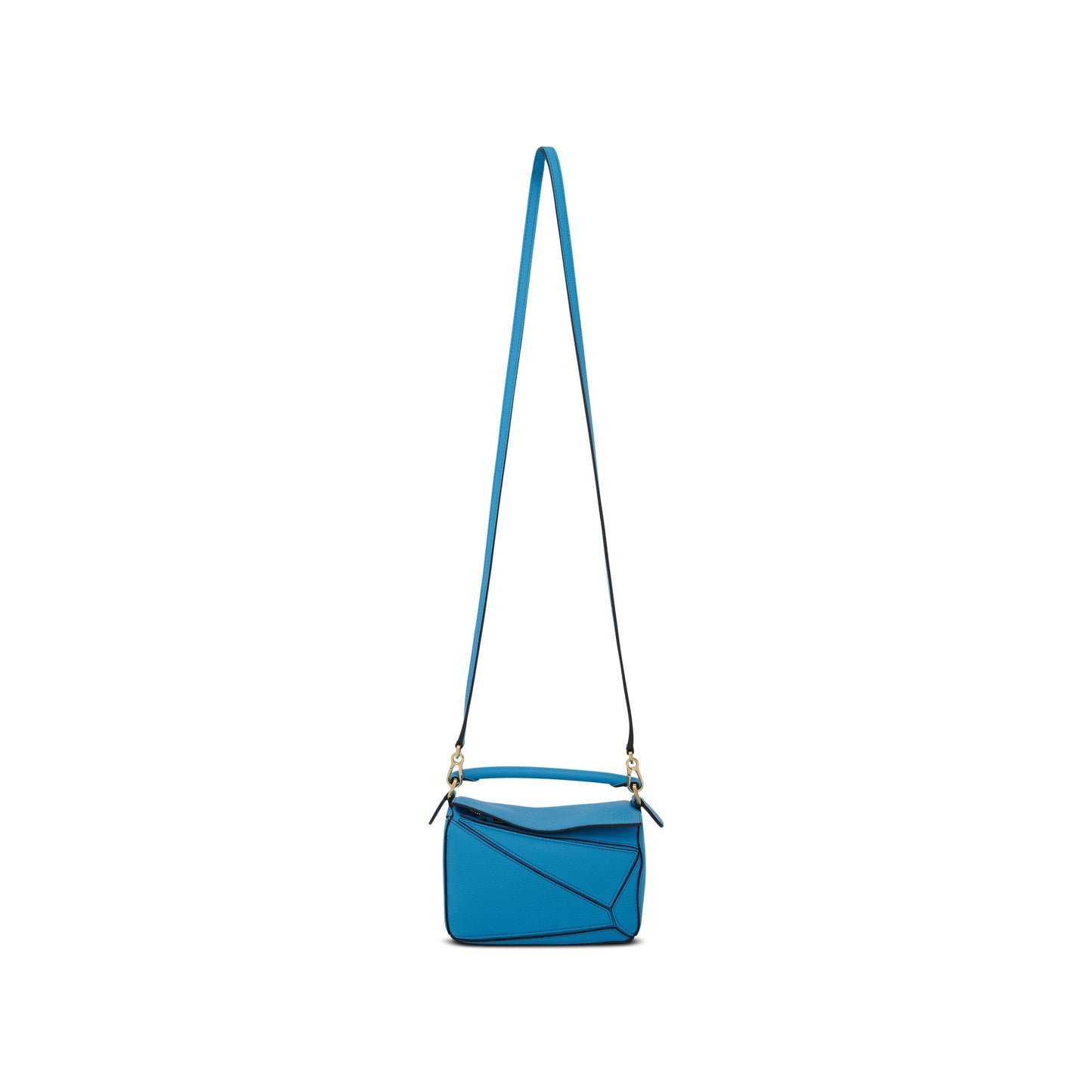 Mini Puzzle Bag in Soft Grained Calfskin in Cyan