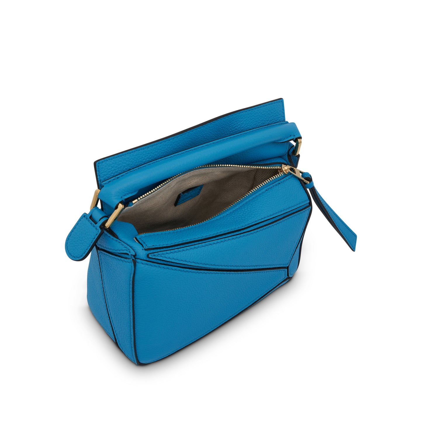 LOEWE Mini Puzzle Bag in Soft Grained Calfskin Cyan in Calfskin