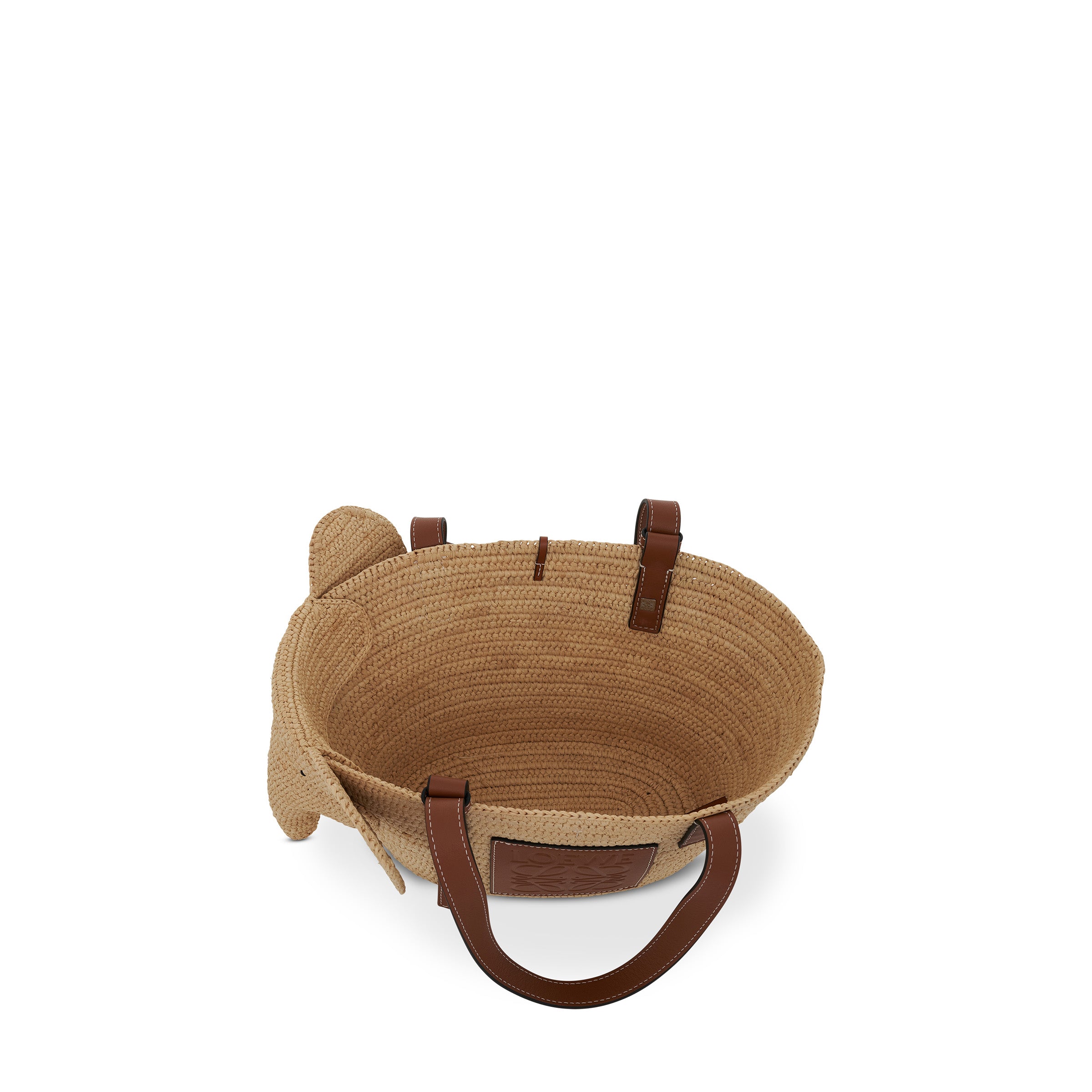 Small Elephant Basket Bag Natural And Tan