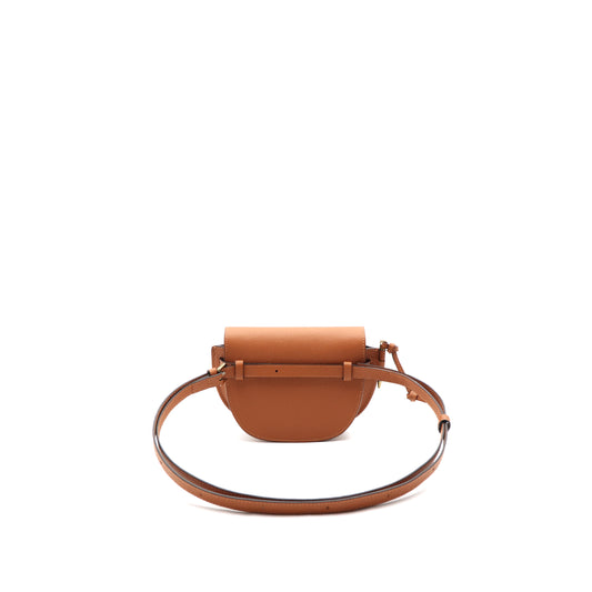 Mini Gate Dual Bag in Pebble Grain Calfskin in Tan