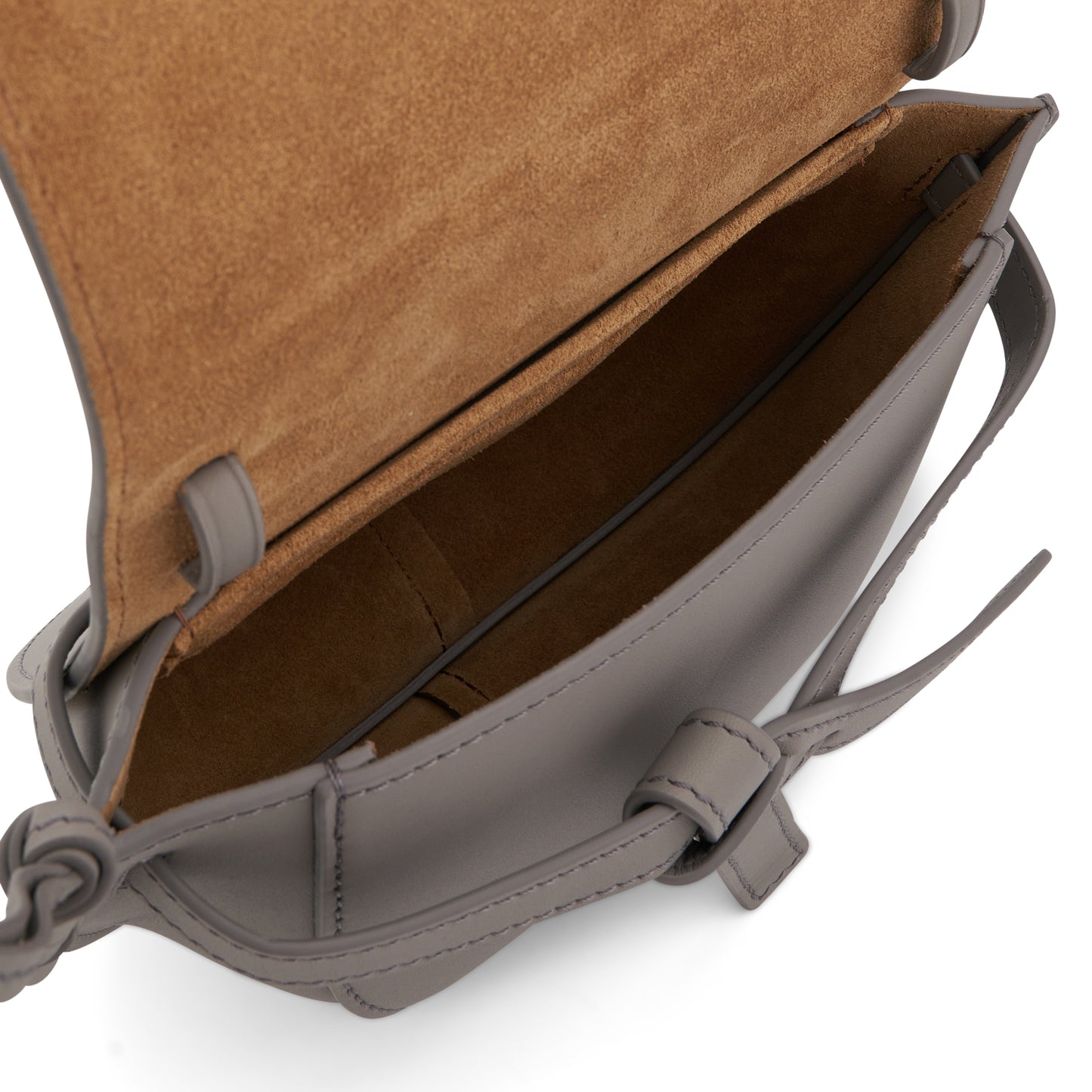Mini Gate Dual bag in soft calfskin and jacquard Pearl Grey - LOEWE