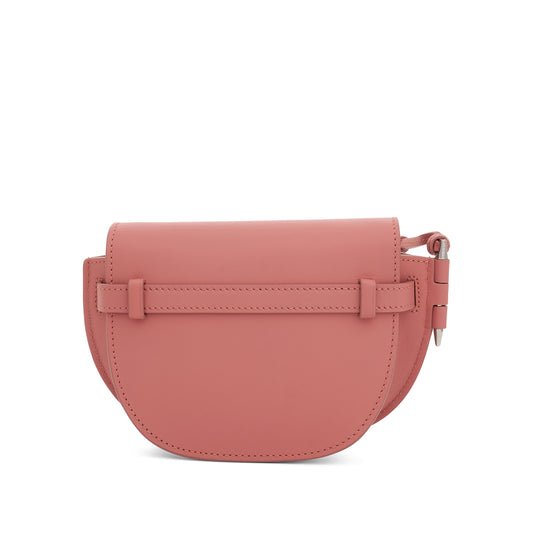 Mini Gate Dual Bag in Soft Calfskin and Jacquard Strap in Peach Bloom