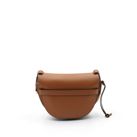 Small Gate Bag in Soft Calfskin and Jacquard Strap in Tan