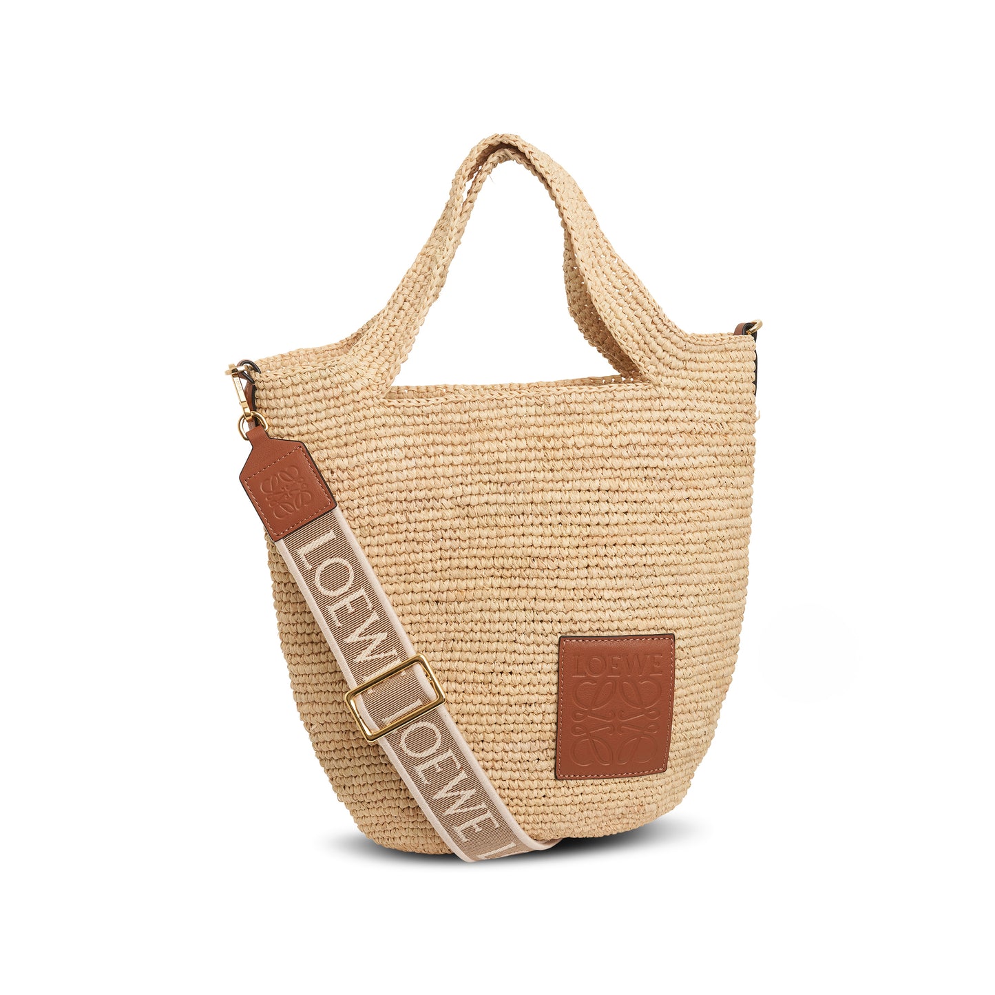 Mini Slit Bag in Raffia and Calfskin in Natural